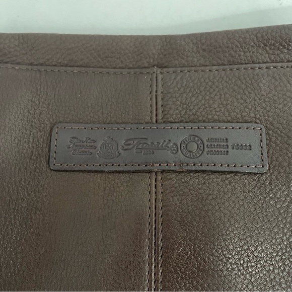 Vintage Fossil Purse 75082 Brown Pebbled Leather Adjustable Crossbody Bag Key - Picture 11 of 16